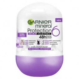 Deodorant Antiperspirant Roll-On Garnier Mineral Protection 6 Floral Fresh, pt Femei, 50 ml