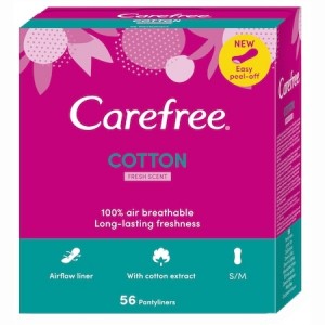 Absorbante zilnice Carefree Panty Liners Cotton 56'S