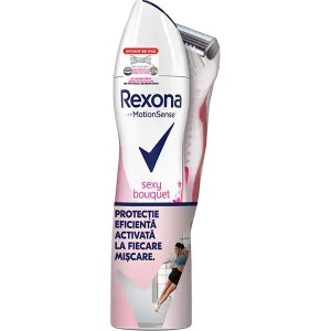 Deodorant Spray Antiperspirant Rexona Sexy Bouquet, pentru femei, 150ml + Aparat de Ras Wilkinson Xtreme3 Beauty