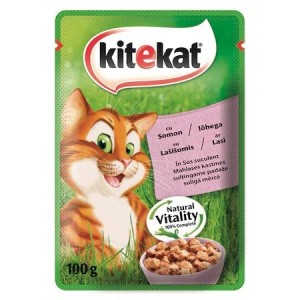 Hrana umeda pentru pisici, Kitekat, cu Somon, 100 g